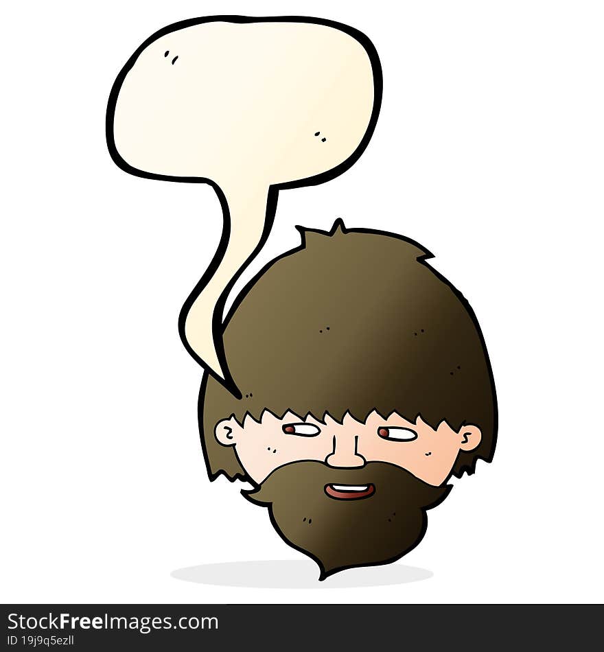 Cartoon Bearded Man With Speech Bubble