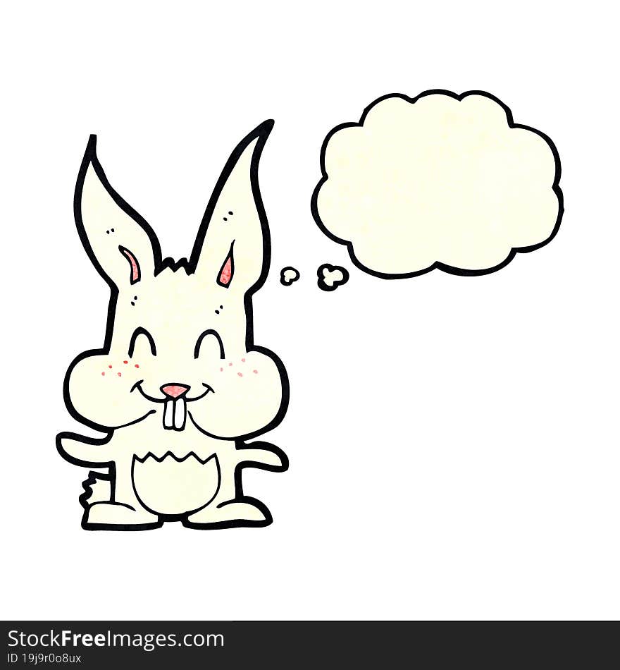 cartoon rabbit with thought bubble