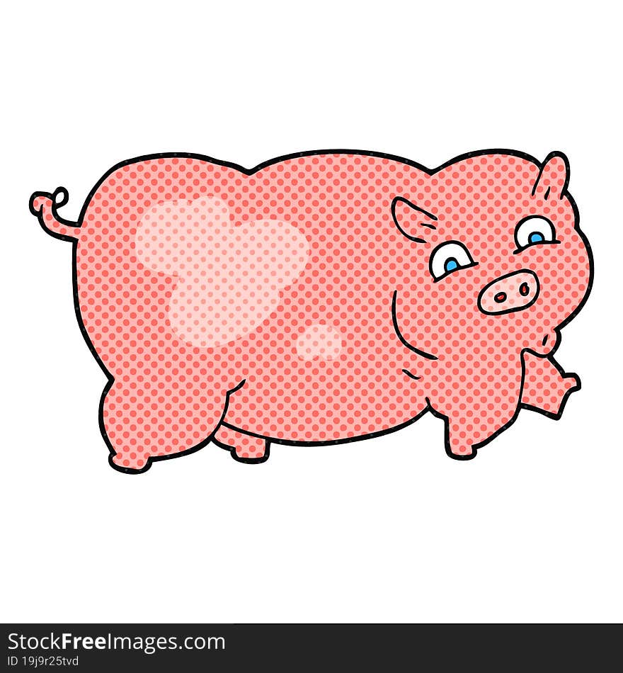 freehand drawn cartoon pig