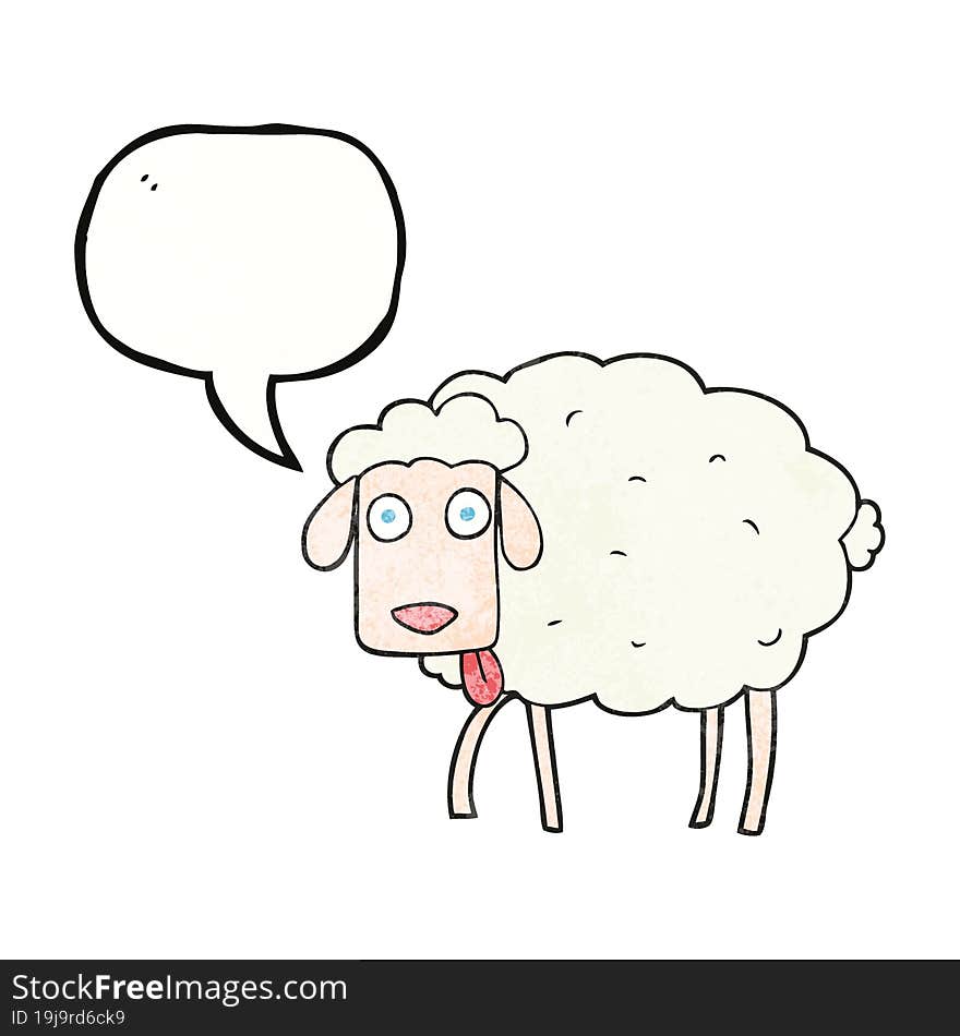 speech bubble textured cartoon sheep