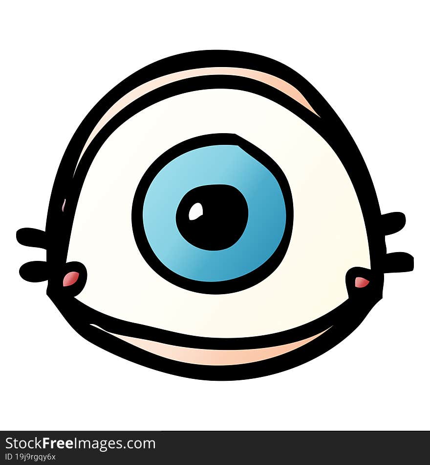 Cartoon Doodle Blue Eye