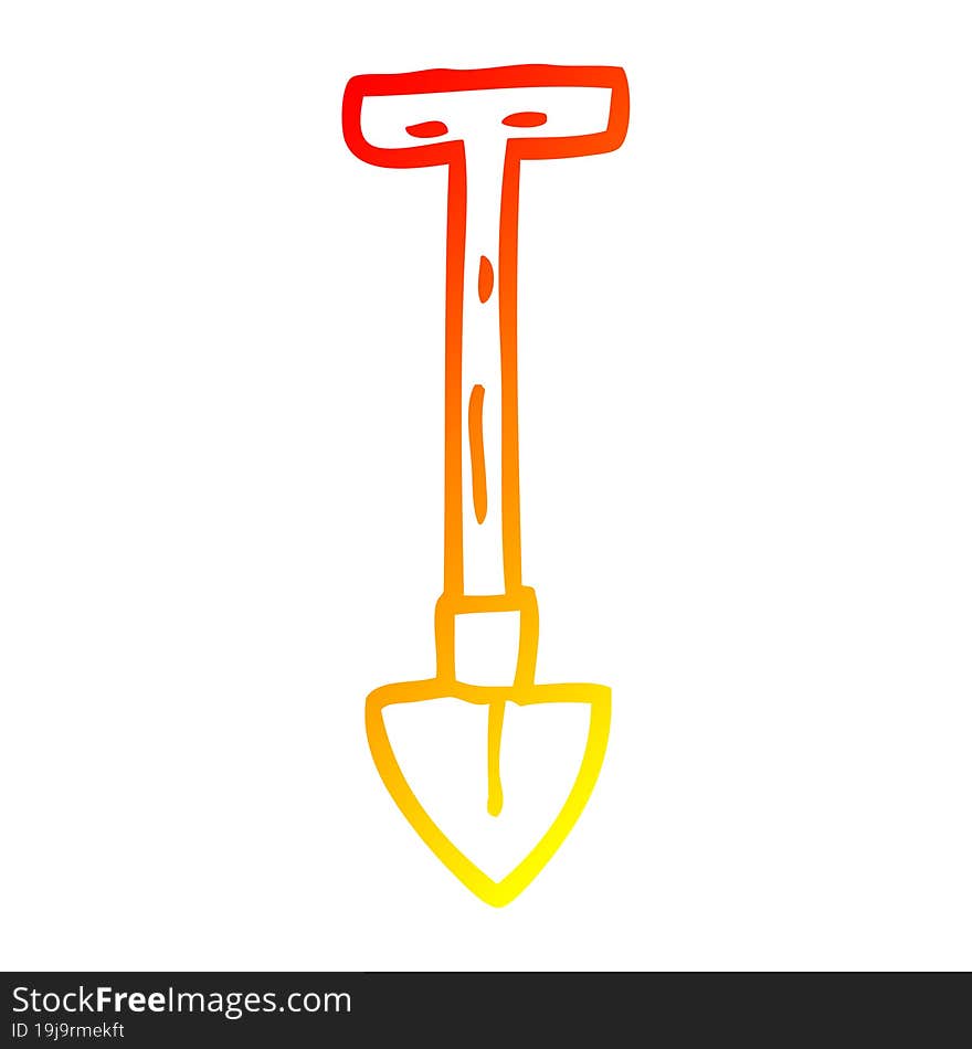 warm gradient line drawing cartoon spade