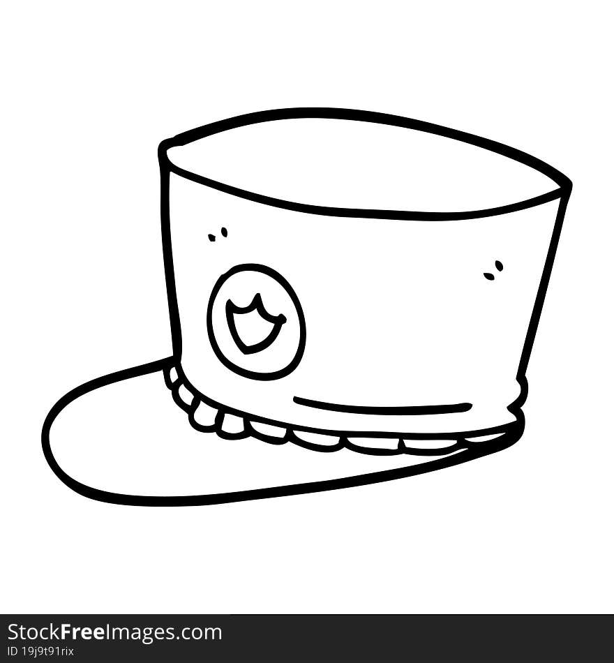 Line Drawing Cartoon Band Hat