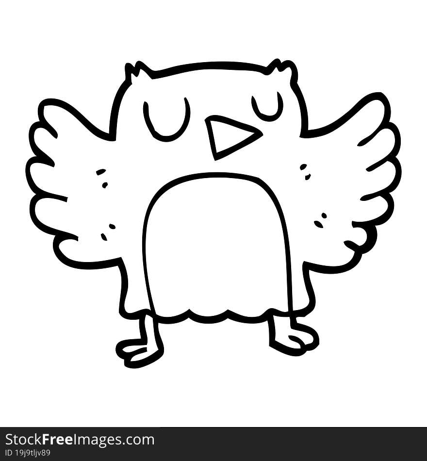 Black And White Cartoon Owl