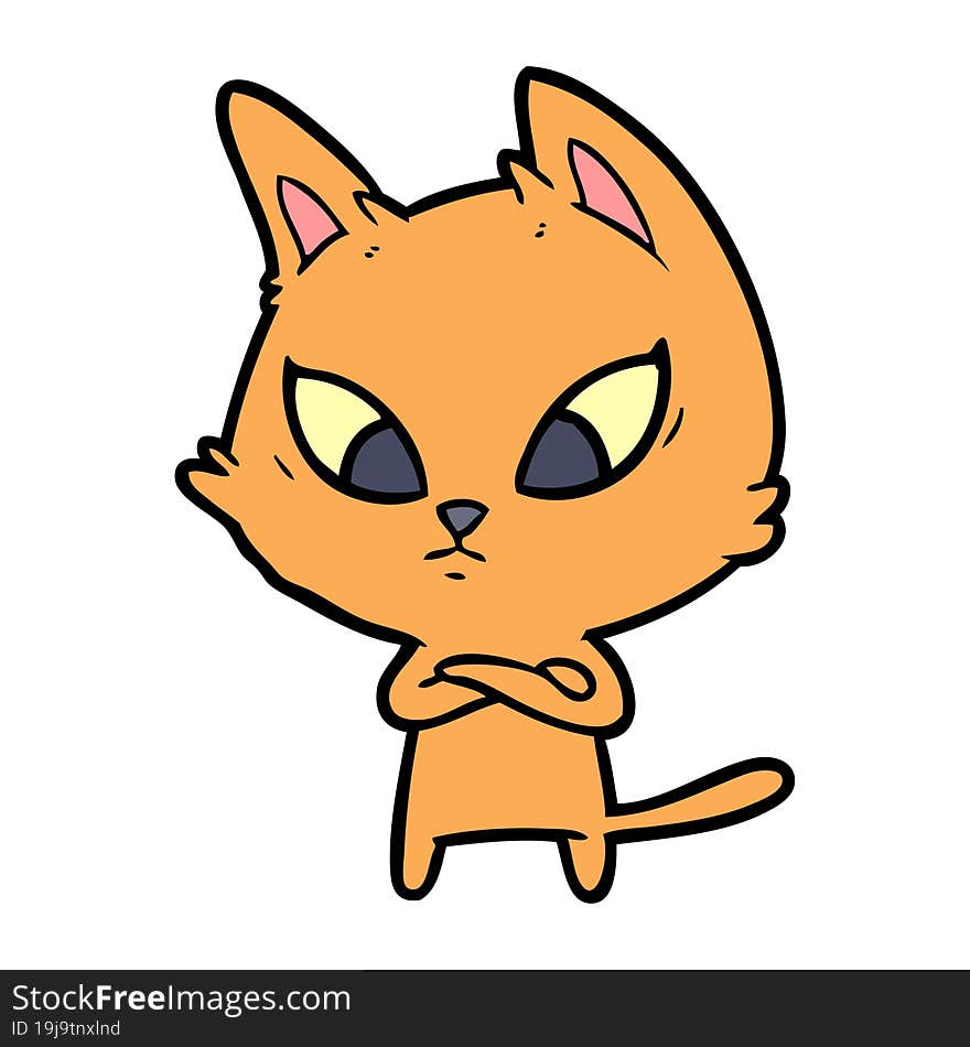 confused cartoon cat. confused cartoon cat