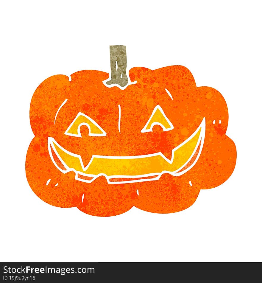 retro cartoon spooky pumpkin