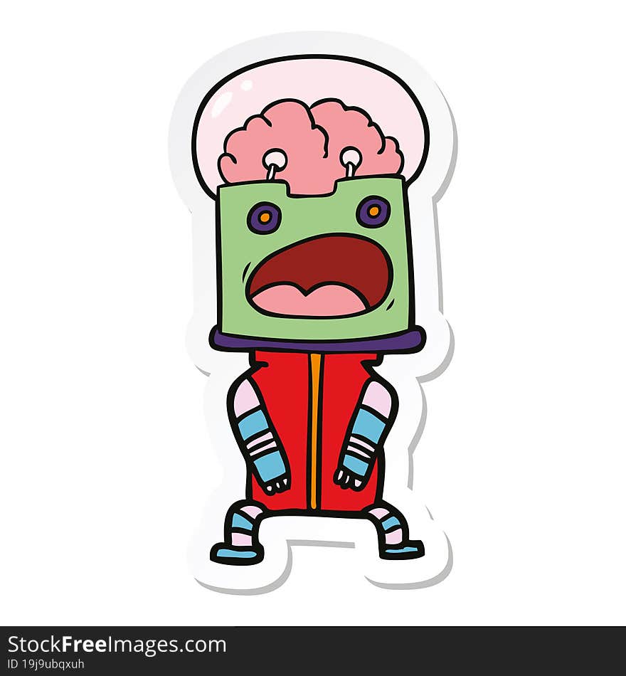 sticker of a cartoon robot