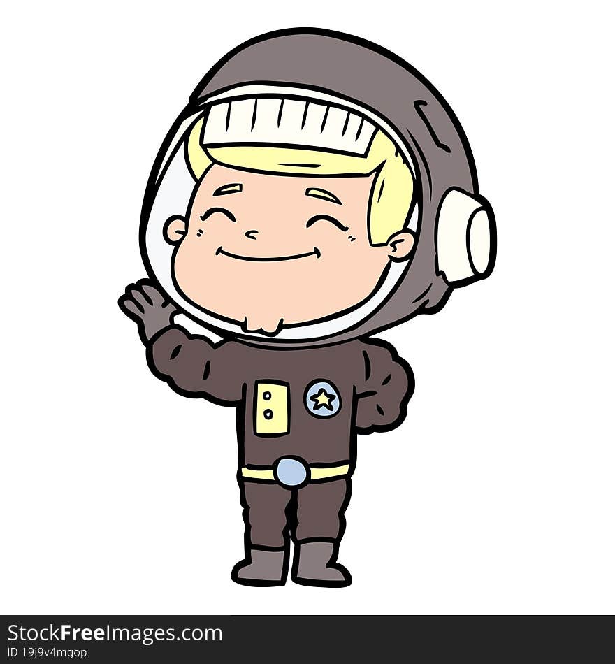 happy cartoon astronaut. happy cartoon astronaut