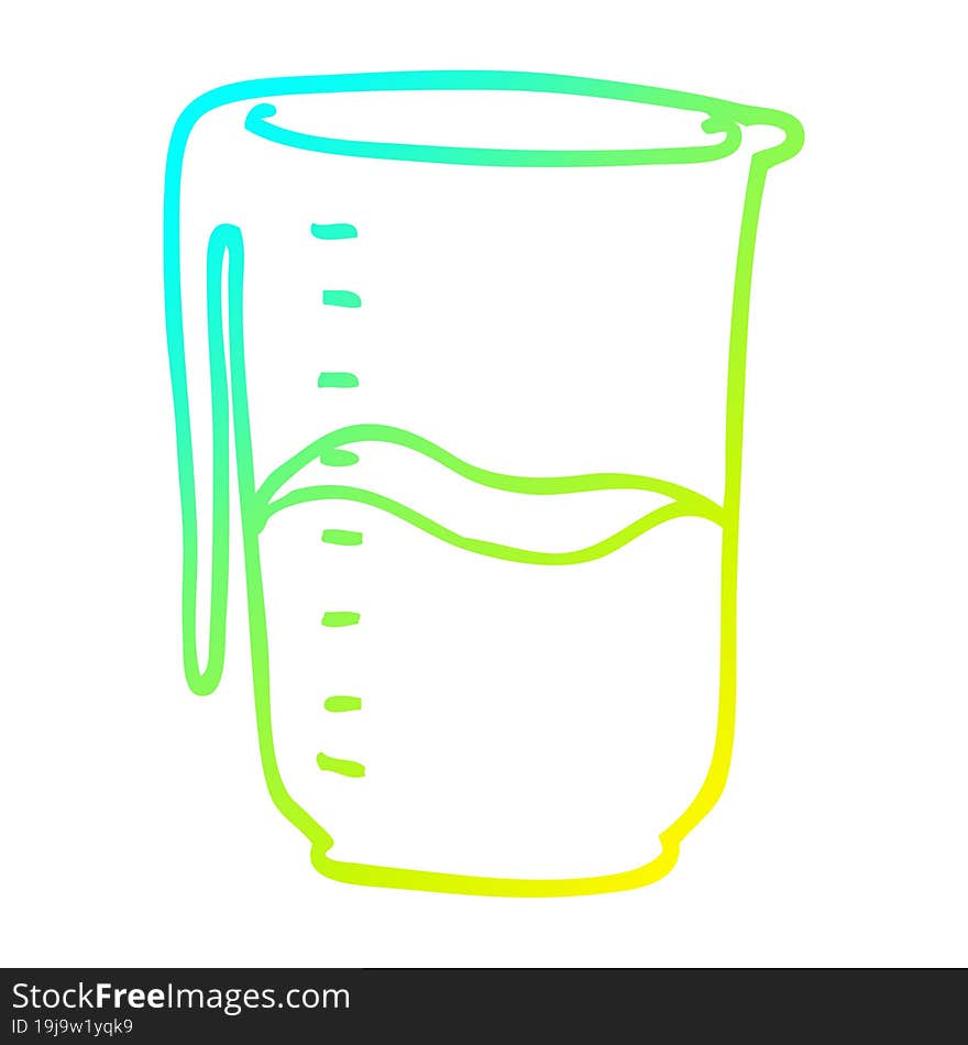 Cold Gradient Line Drawing Cartoon Jug