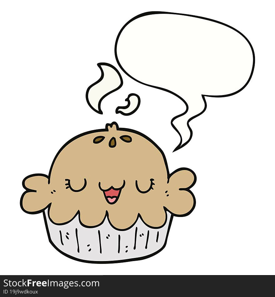 cute cartoon pie and speech bubble