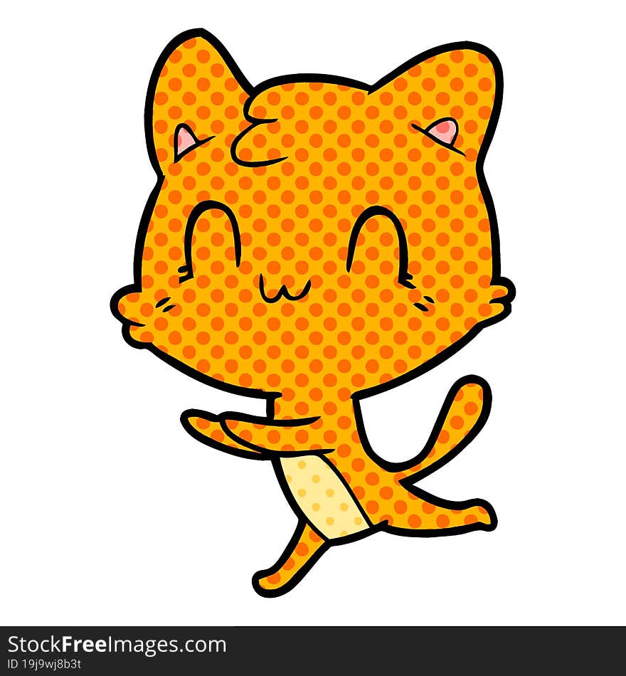 cartoon happy cat. cartoon happy cat