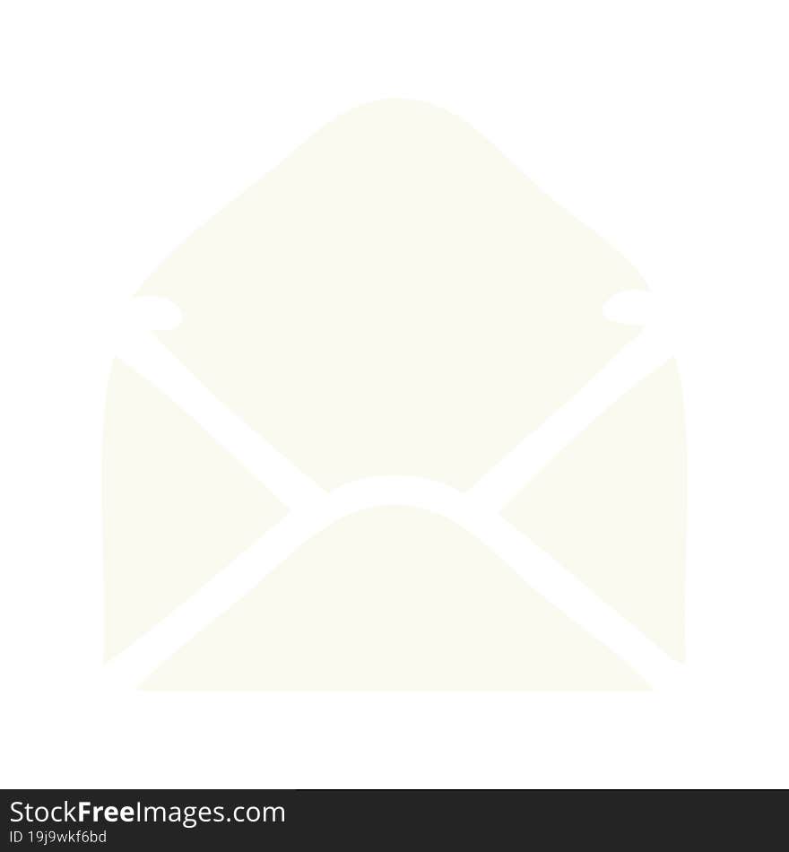 flat color retro cartoon of a paper envelope