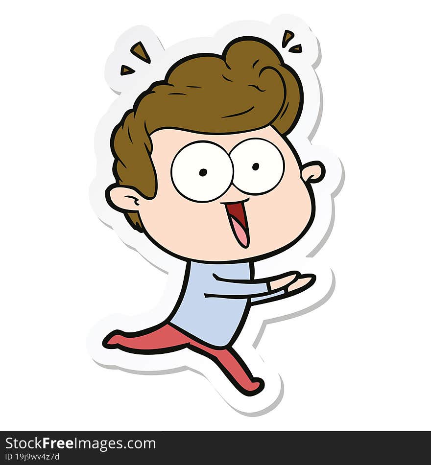 Sticker Of A Cartoon Staring Man