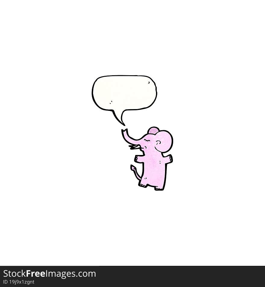 cartoon pink elephant trumpeting