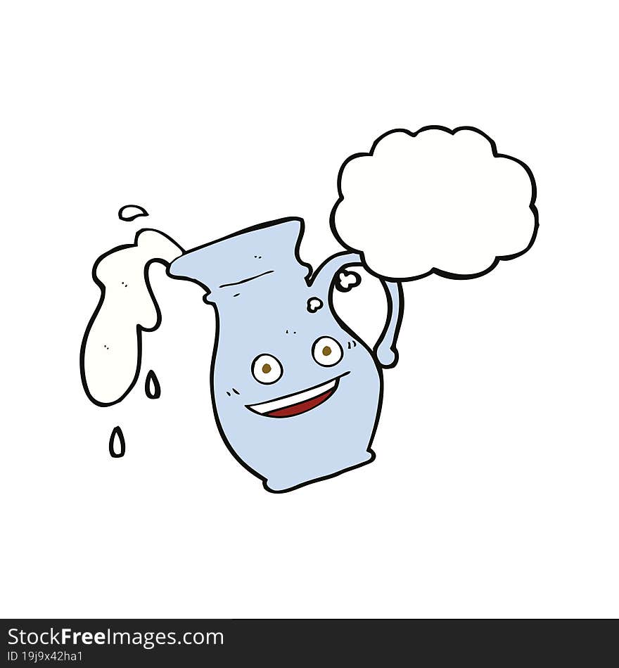 Cartoon Milk Jug With Thought Bubble