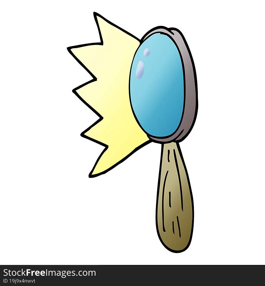 cartoon doodle magnifying glass