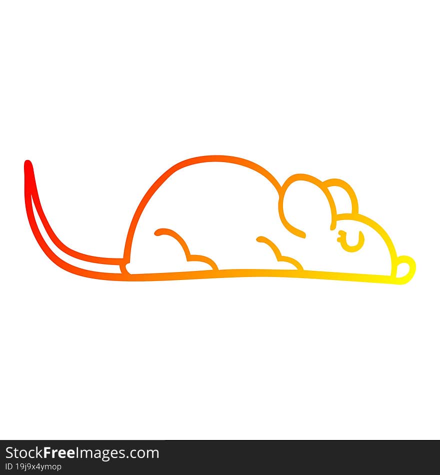 warm gradient line drawing cartoon little mouse