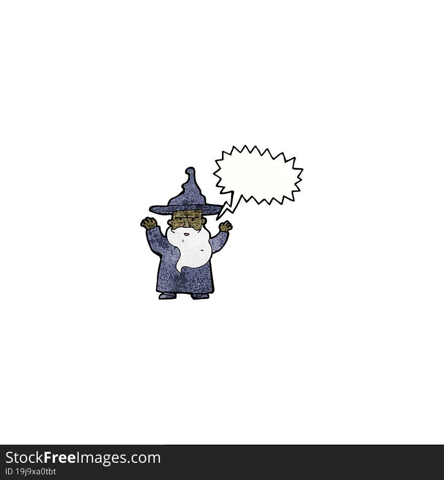 cartoon wizard casting spell