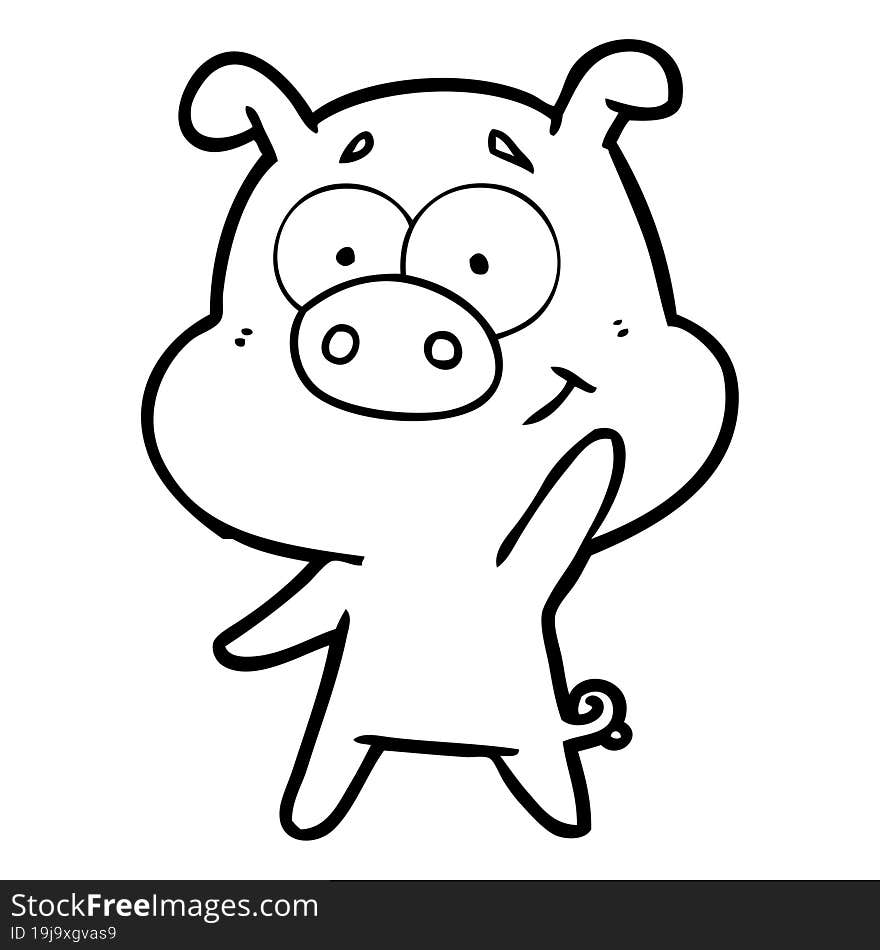 happy cartoon pig. happy cartoon pig