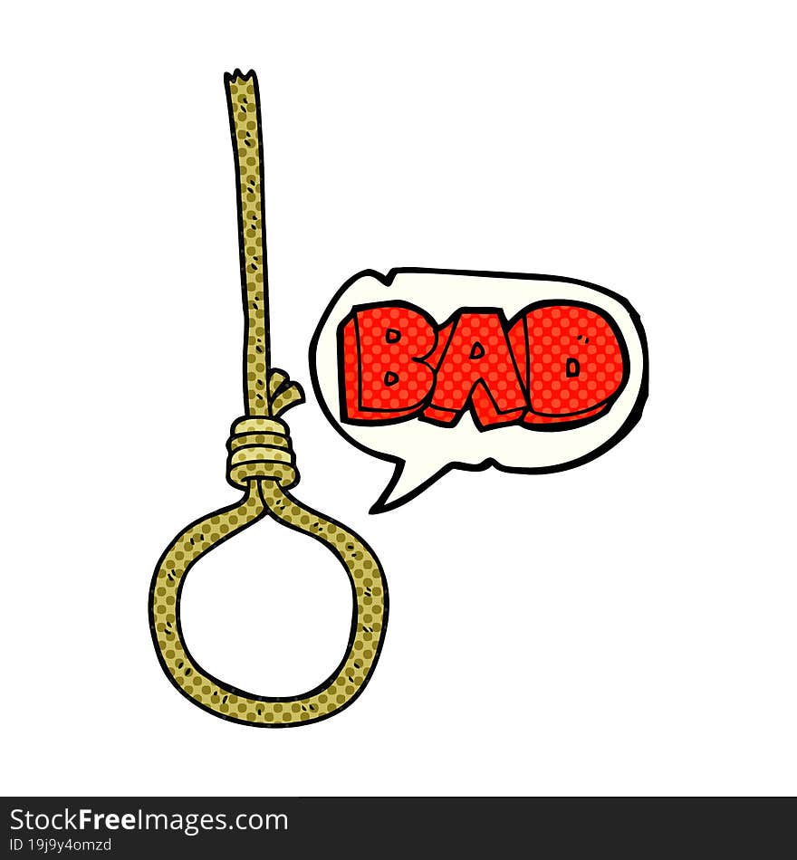 comic book speech bubble cartoon noose