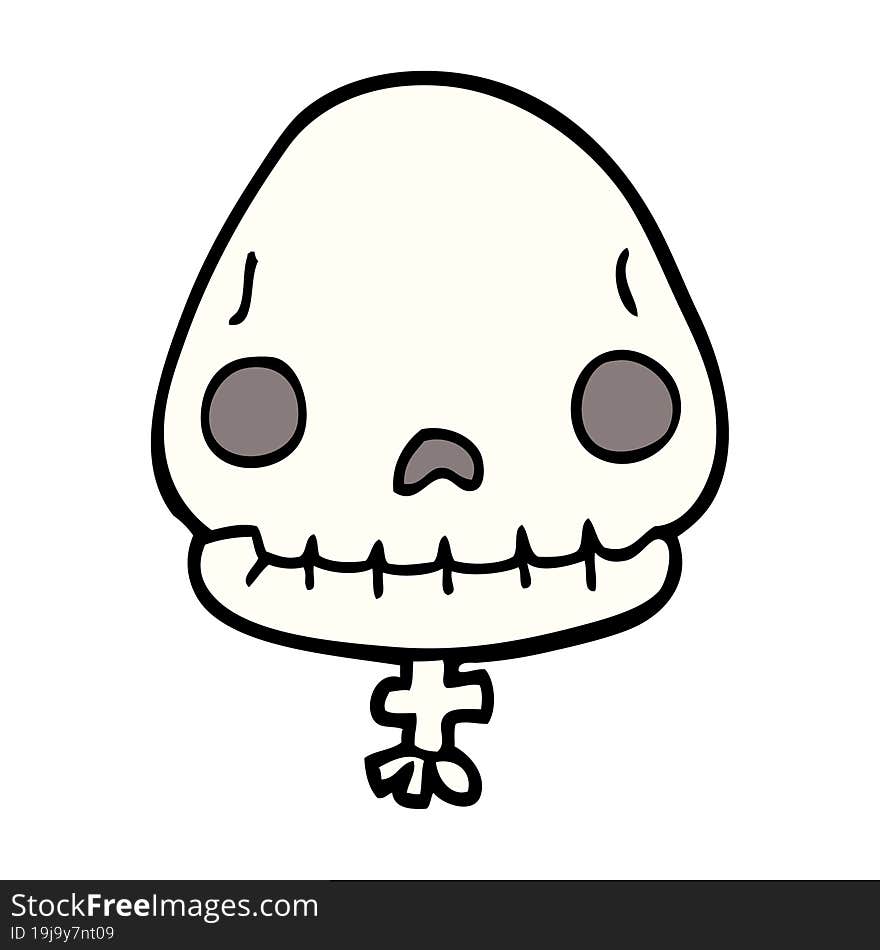 Cartoon Doodle Halloween Skull