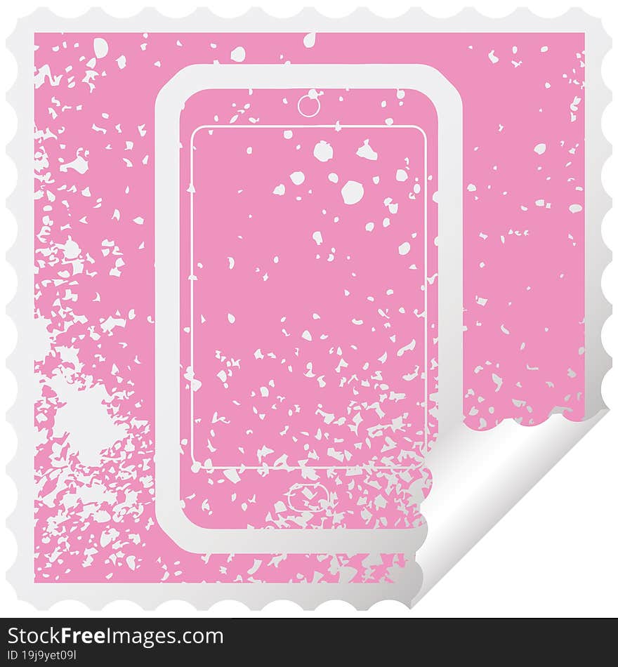 cell phone graphic distressed sticker