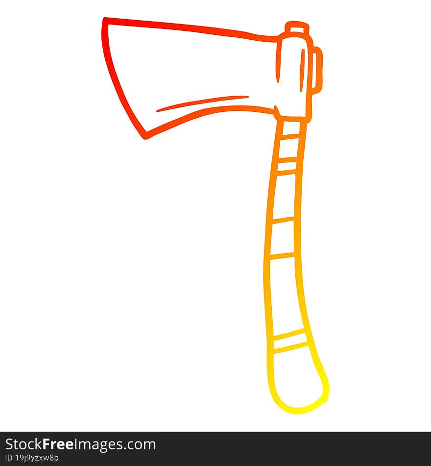 warm gradient line drawing cartoon viking axe