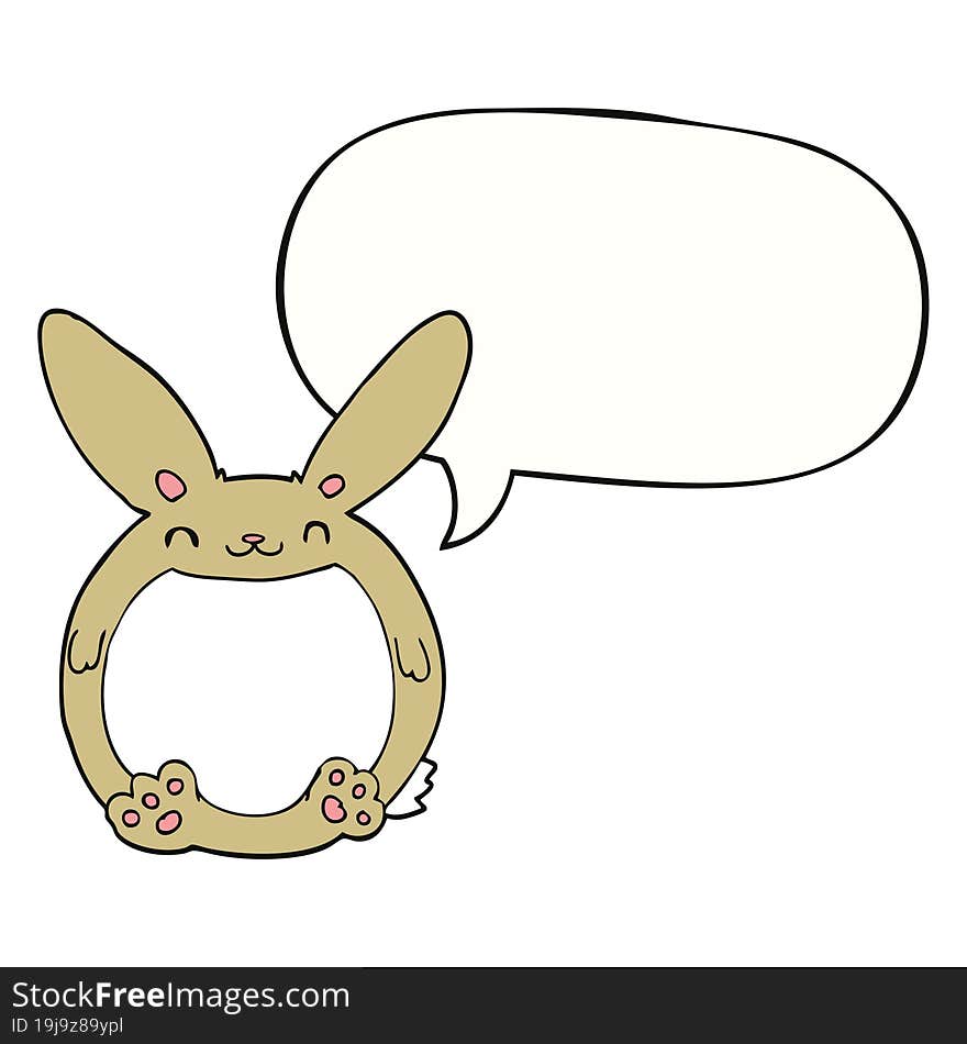 cartoon rabbit and speech bubble