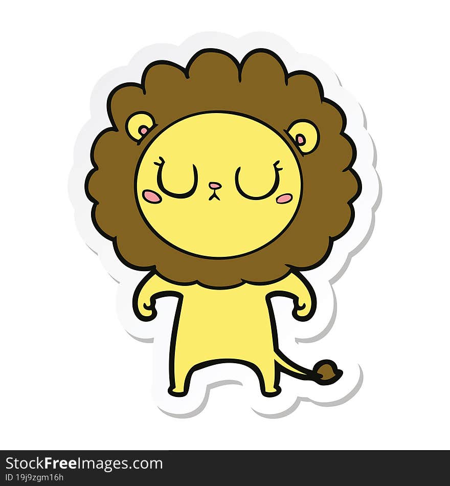 sticker of a cartoon lion