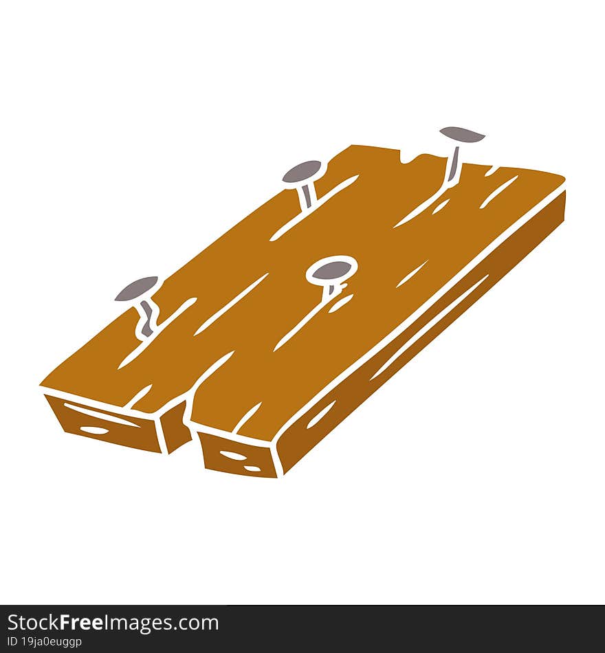 cartoon doodle of nails in a board