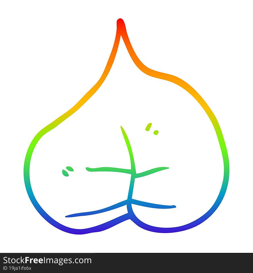 rainbow gradient line drawing cartoon leaf