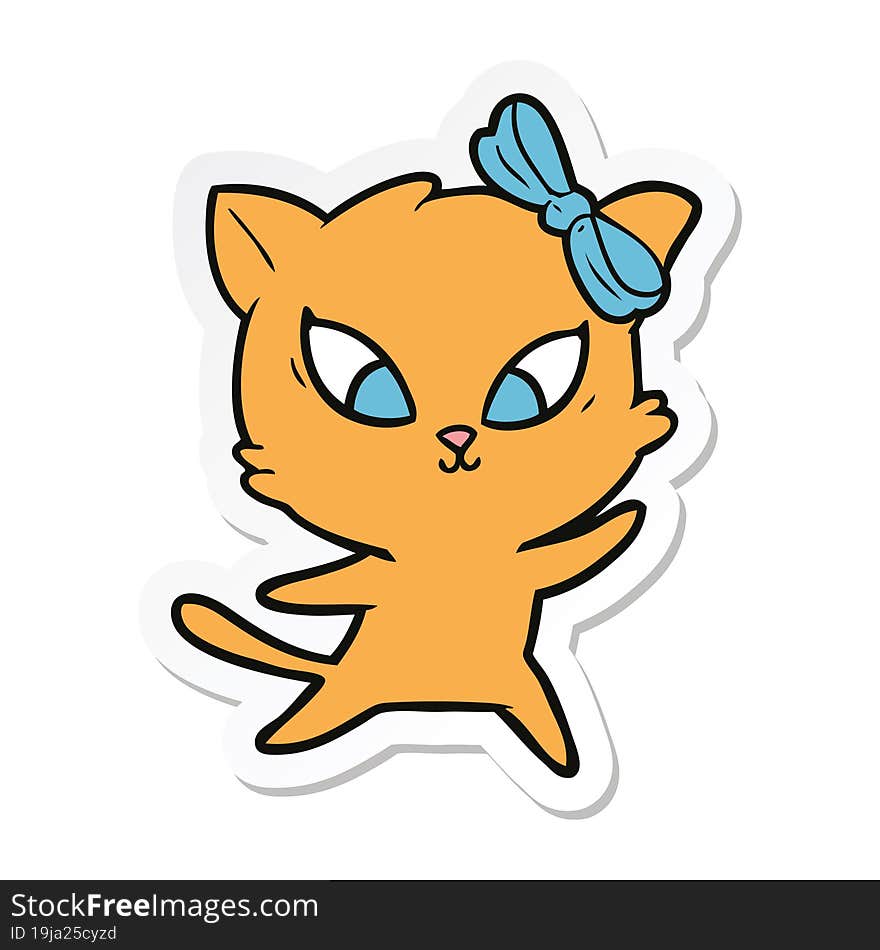 sticker of a cartoon cat