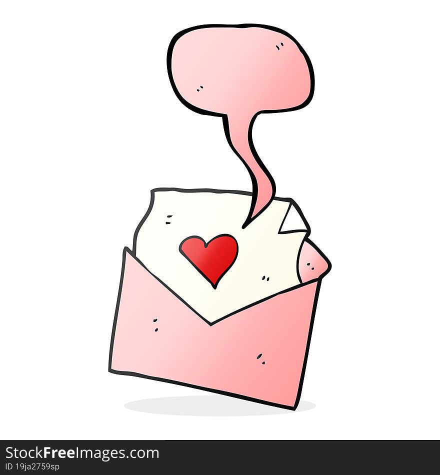 speech bubble cartoon love letter