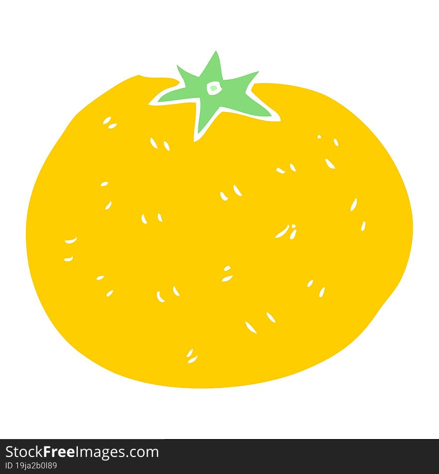 Flat Color Illustration Of A Cartoon Orange