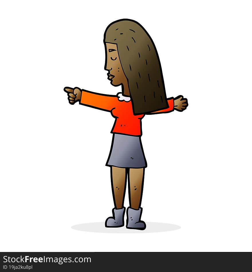 cartoon woman pointing