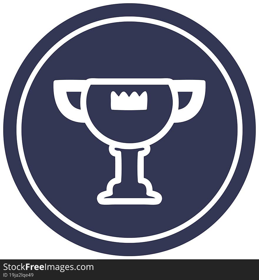 trophy award circular icon symbol