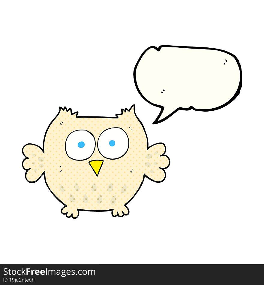 comic book speech bubble cartoon happy owl