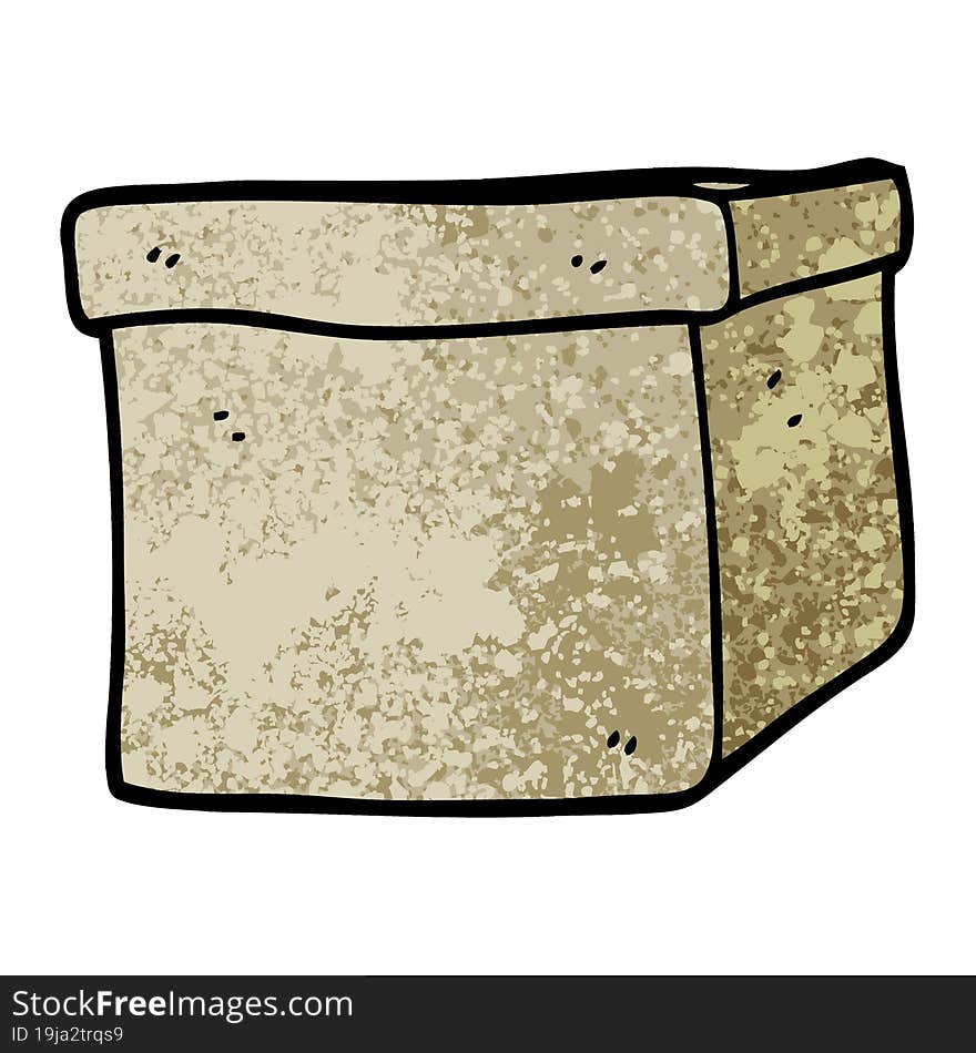 grunge textured illustration cartoon cardboard box