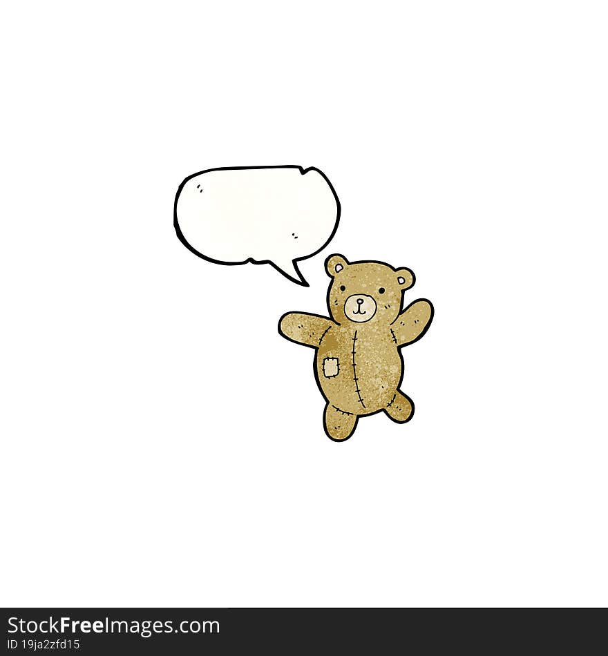 cartoon teddy bear with speech bubble