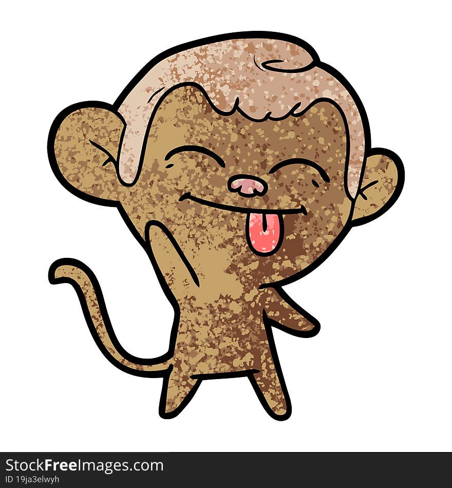 funny cartoon monkey waving. funny cartoon monkey waving