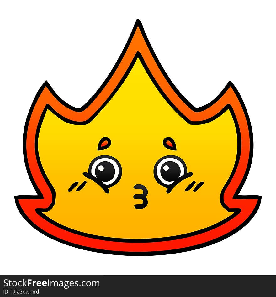 gradient shaded cartoon of a fire. gradient shaded cartoon of a fire