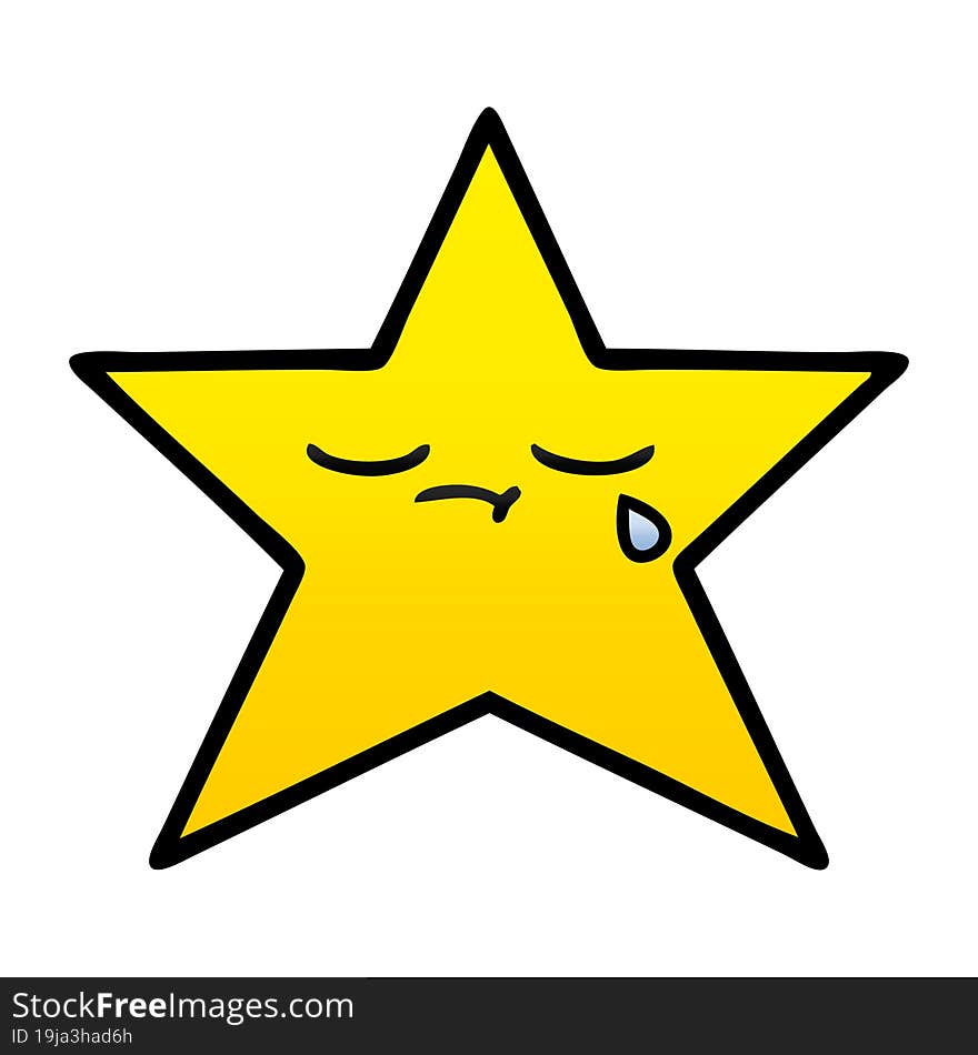 gradient shaded cartoon gold star