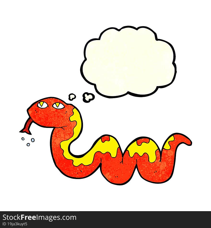 Cartoon Snake With Thought Bubble