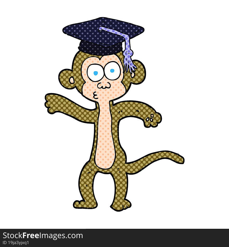 Cartoon Graduate Monkey