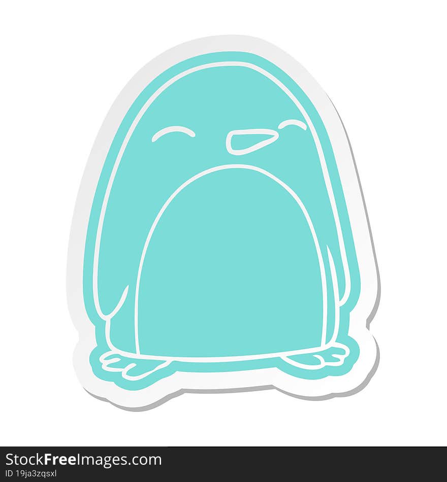 cartoon sticker of a cute penguin