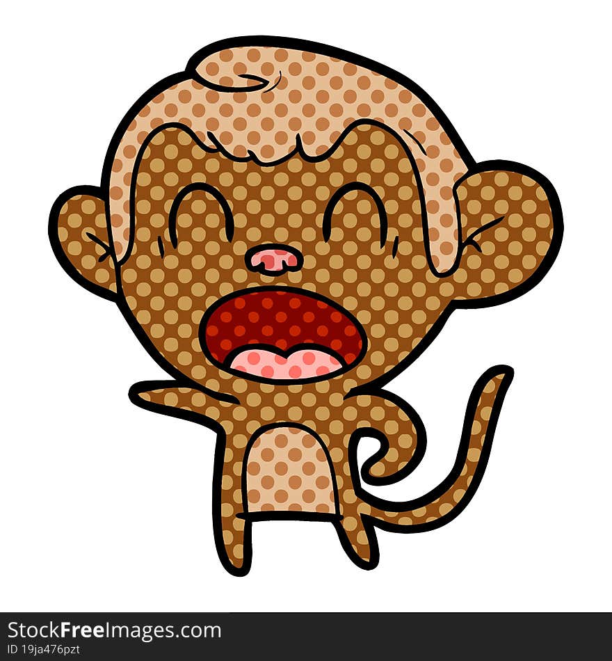 shouting cartoon monkey. shouting cartoon monkey