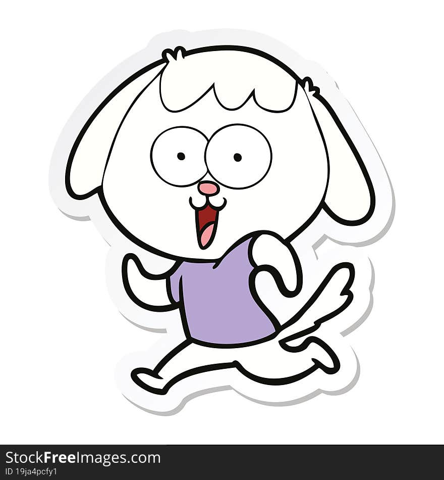 sticker of a cute cartoon dog