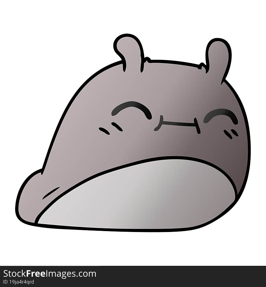 Gradient Cartoon Of A Happy Kawaii Slug