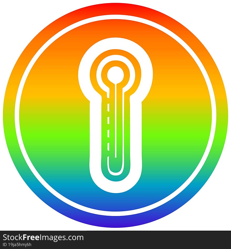 glass thermometer circular in rainbow spectrum