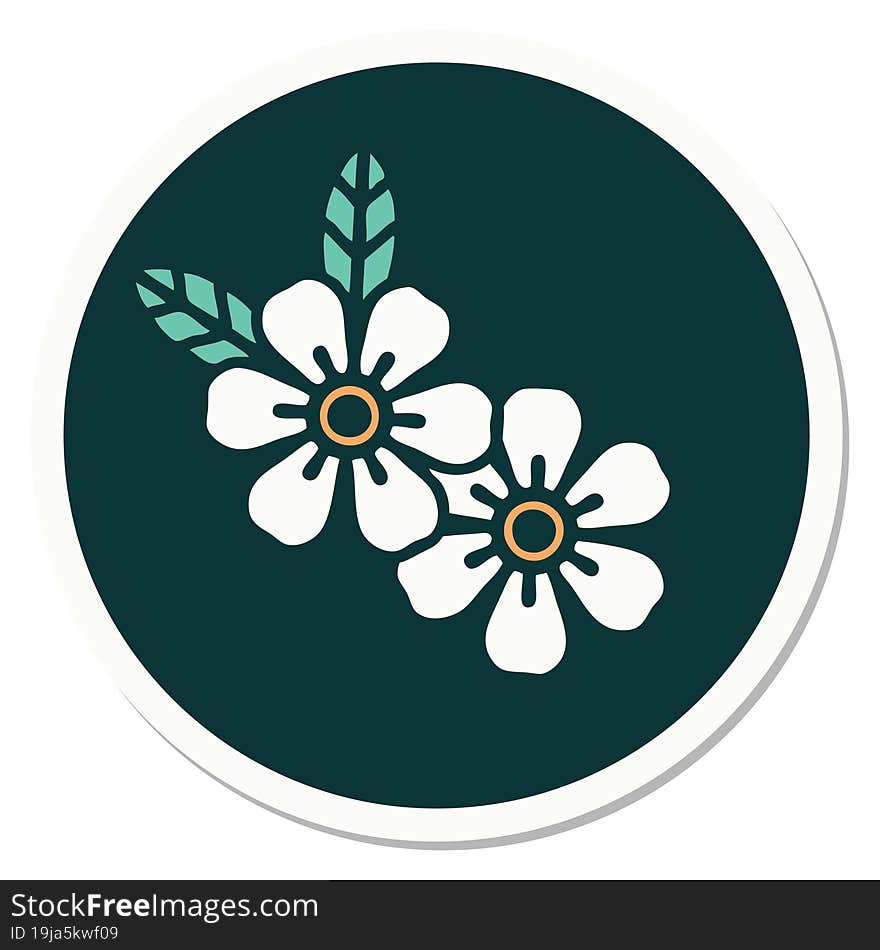 tattoo style sticker of a flower